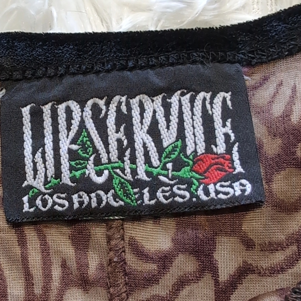 90s Vintage Lip Service Sheer Purple Burnout Velvet Cami Top Medium - Picture 9 of 13